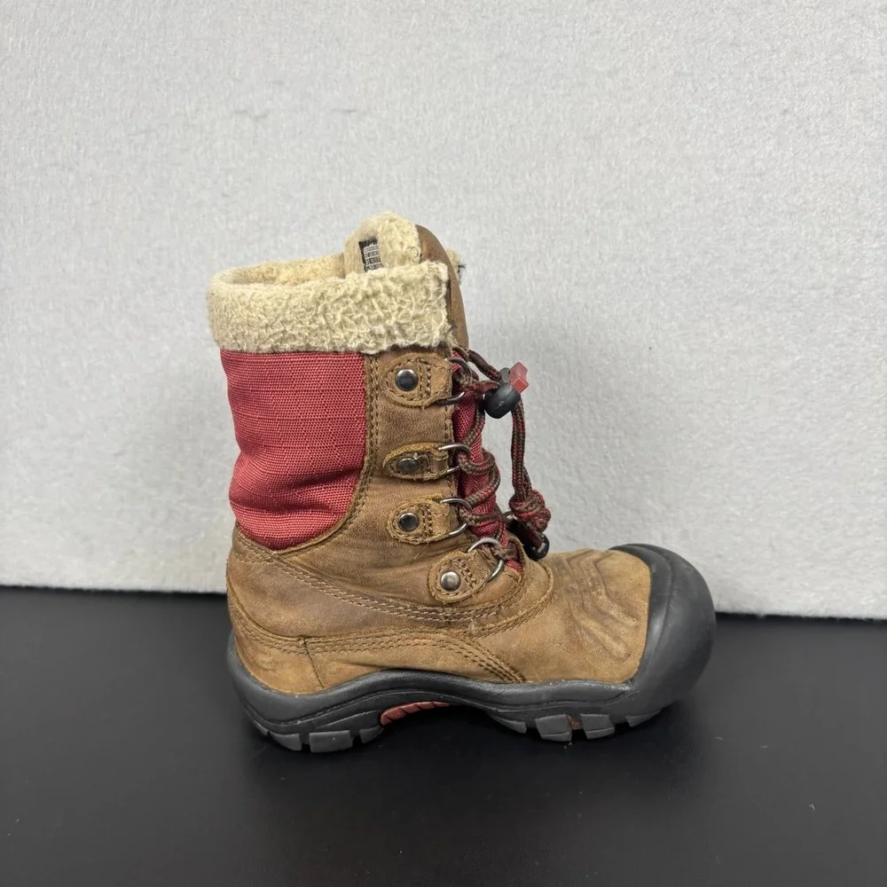 Keen Basin Leather Insulated Waterproof Snow Boots Toddler Kids Youth Size 10